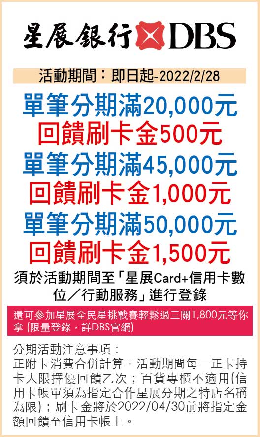 星展銀行刷卡優惠