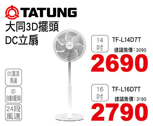 大同 3D DC直流變頻風扇