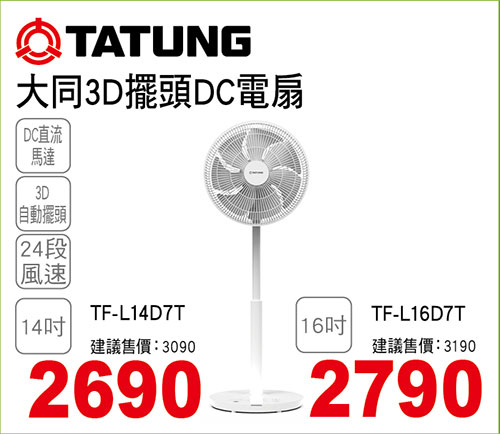 大同 3D DC直流變頻風扇