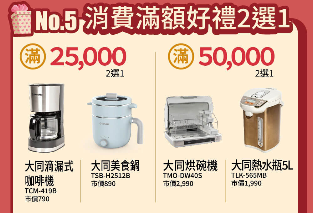 消費滿額好禮２選１