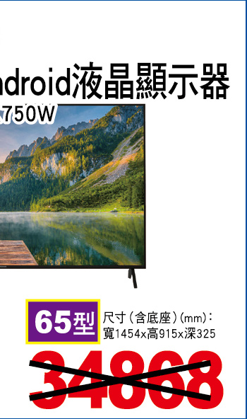 國際4K六原色Android液晶顯示器65