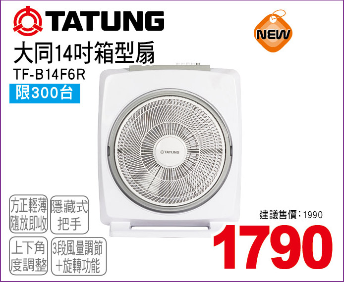 大同14吋箱型扇