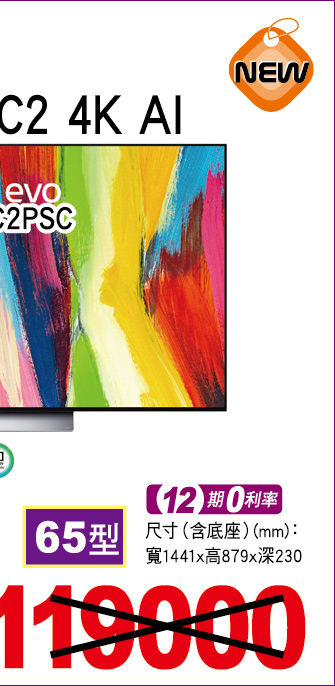 樂金OLEDevoC24KAI物聯網電視65型