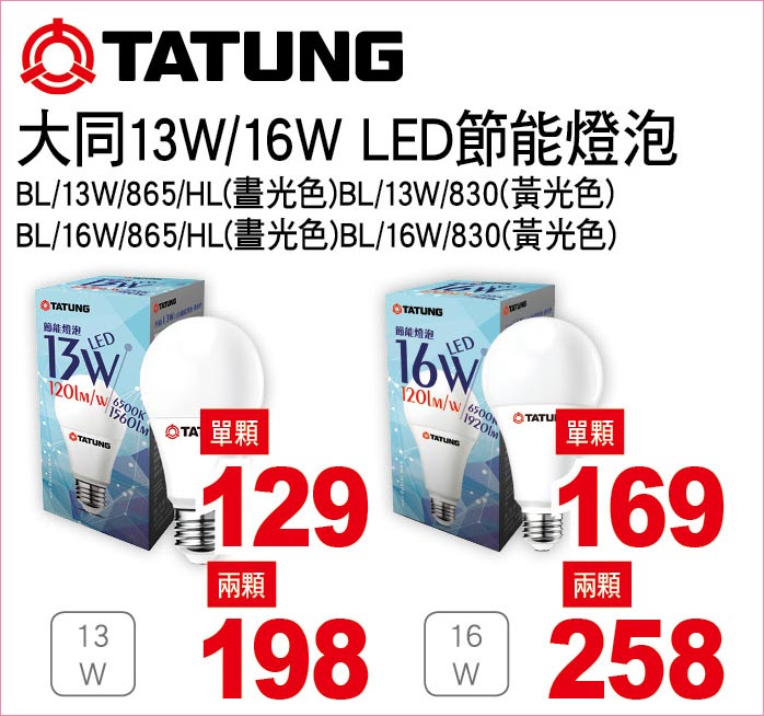 大同LED節能燈泡