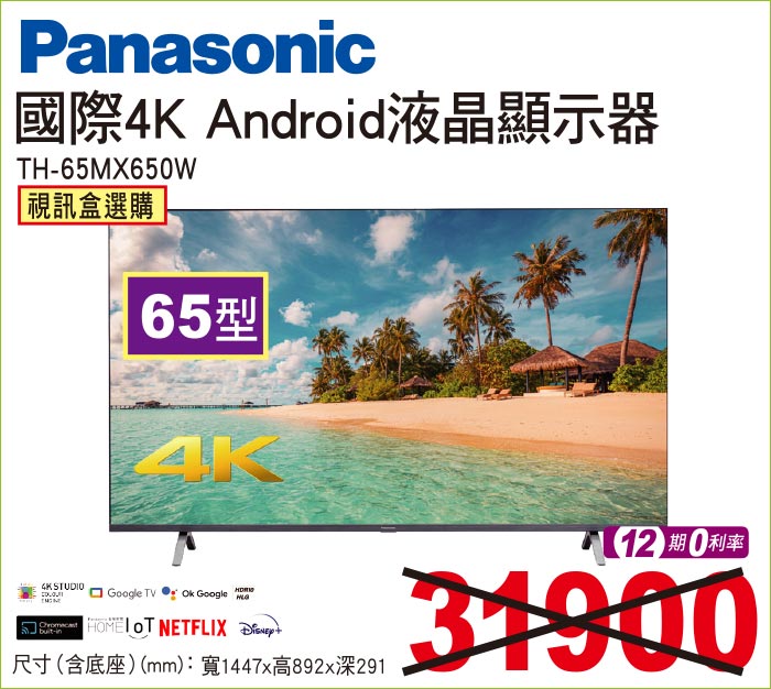 國際4KAndroid液晶顯示器65