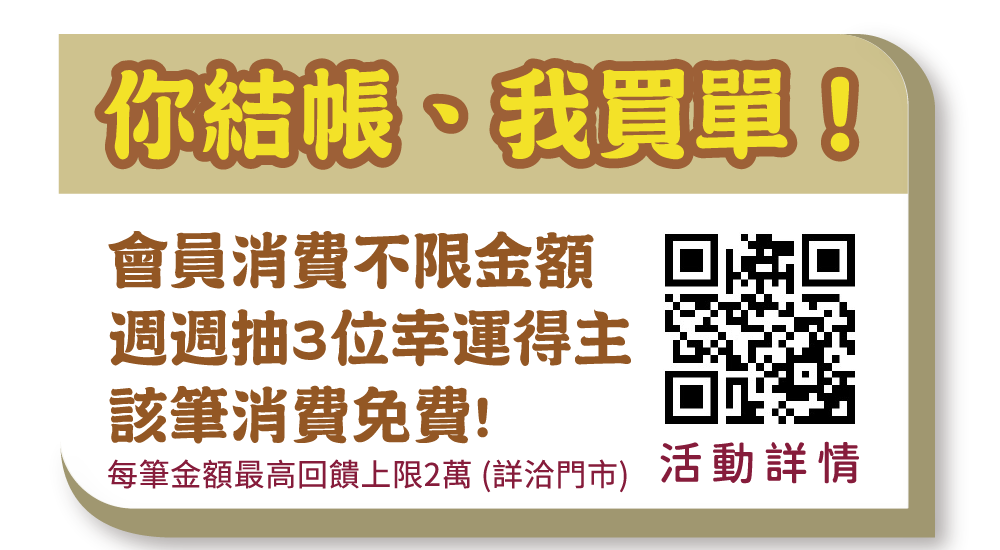 會員消費不限金額週週抽