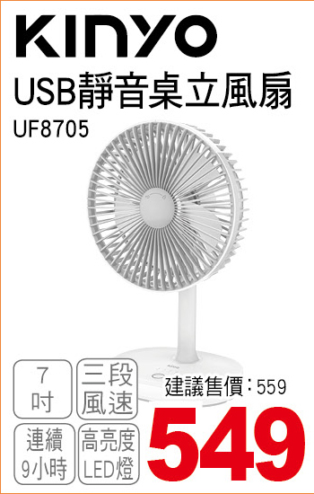 KINYOUSB靜音桌立風扇7