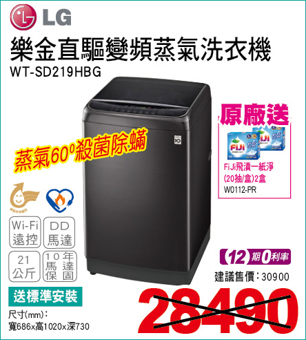 樂金直驅變頻蒸氣洗衣機21公斤