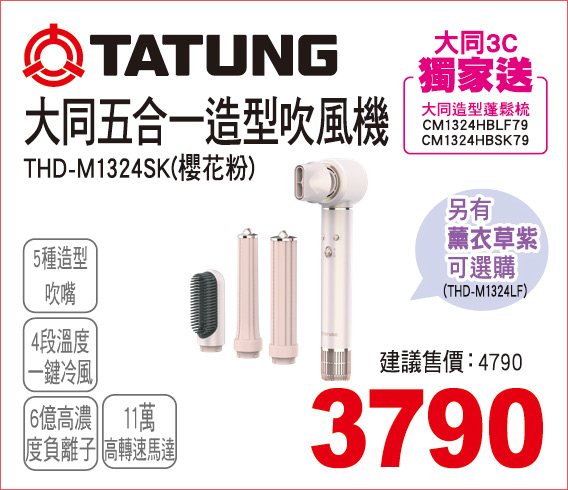 大同五合一造型吹風機