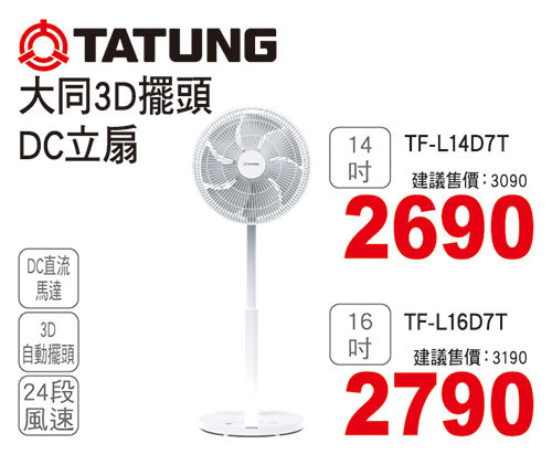 大同 3D DC直流變頻風扇